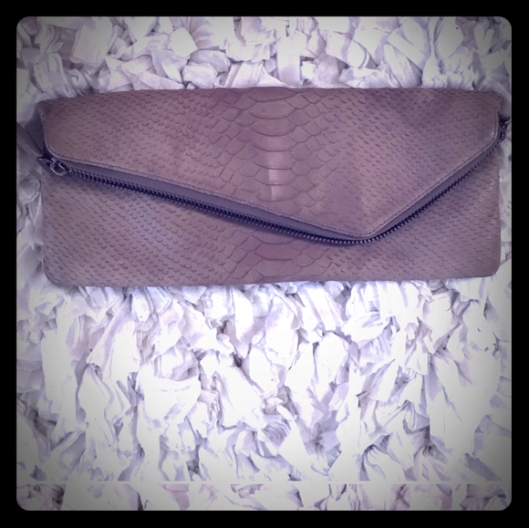 henri bendel Handbags - Henri Bendel snake skin asymmetrical debutante bag